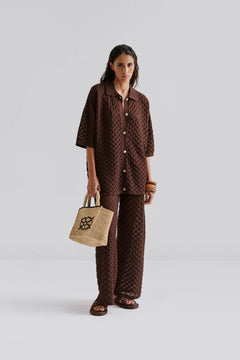 Moa Knitted Shirt - Chocolate