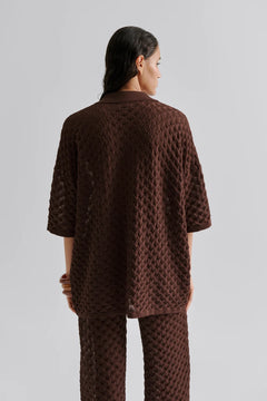 Moa Knitted Shirt - Chocolate