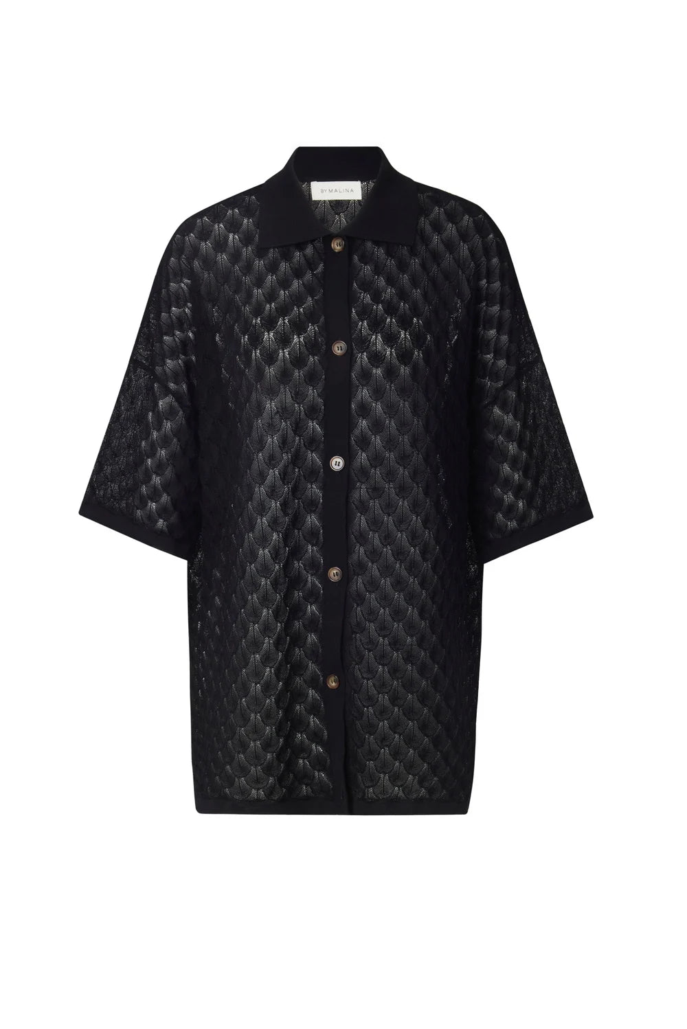 Moa Oversized Knitted Shirt - Black