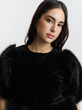 Mone Velour Top - Black