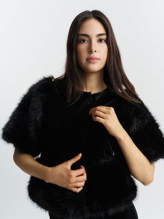 Mone Velour Top - Black