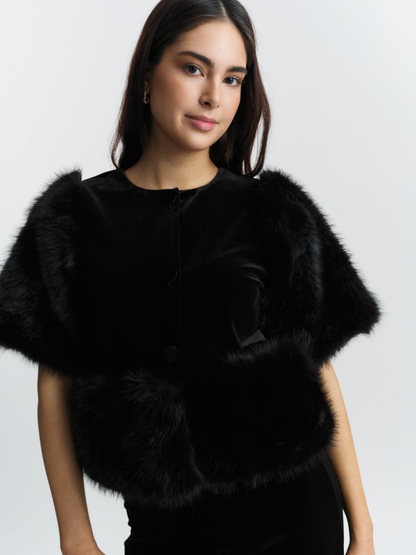 Mone Velour Top - Black