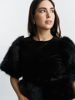 Mone Velour Top - Black