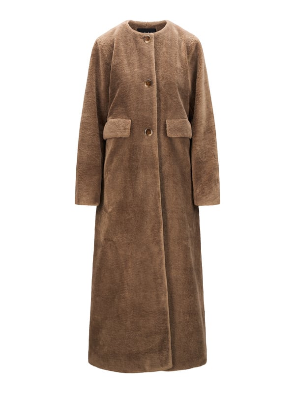 Emma Shearling Coat - Mole Brown