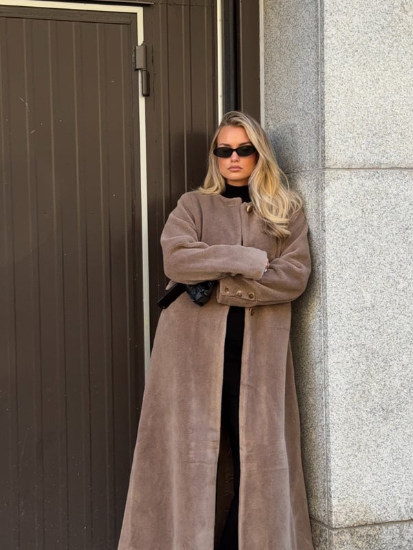 Emma Shearling Coat - Mole Brown