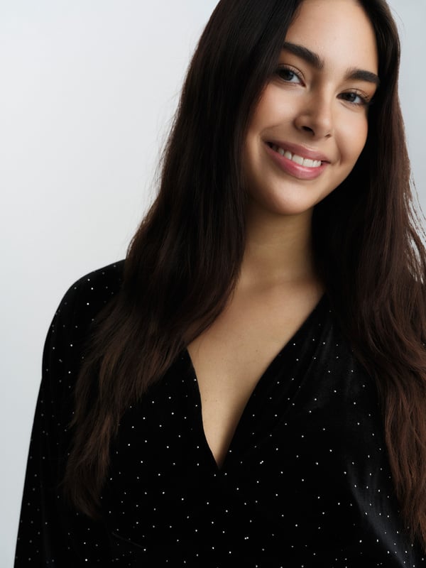 Philo Stud Velour Dress - Black