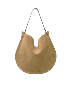 Oskan Hobo Soft Suede Leather Studded - Taupe
