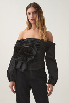 Parallels Spiral Top - Black