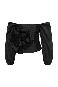 Parallels Spiral Top - Black