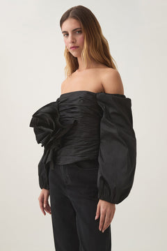 Parallels Spiral Top - Black