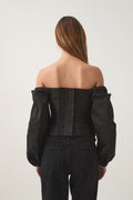 Parallels Spiral Top - Black