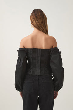Parallels Spiral Top - Black