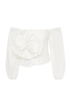Parallels Spiral Top - Ivory