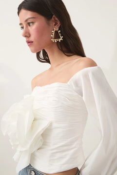 Parallels Spiral Top - Ivory