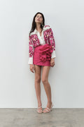 Potion Spiral Mini Skirt - Rich Magenta