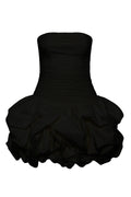 Violette Bubble Hem Mini Dress - Black