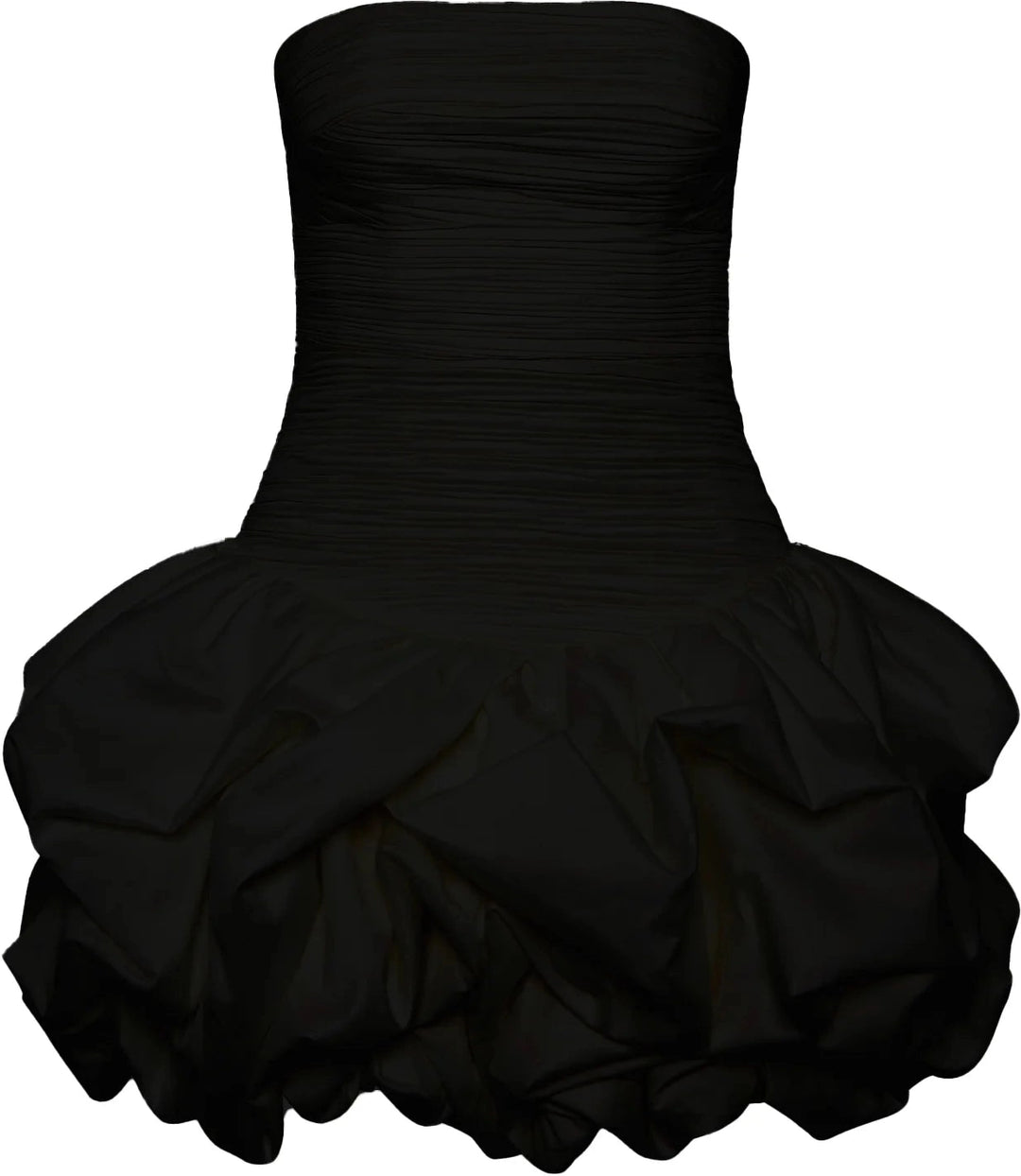 Violette Bubble Hem Mini Dress - Black