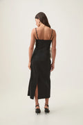 Parallels Spiral Midi Dress - Black/Ivory