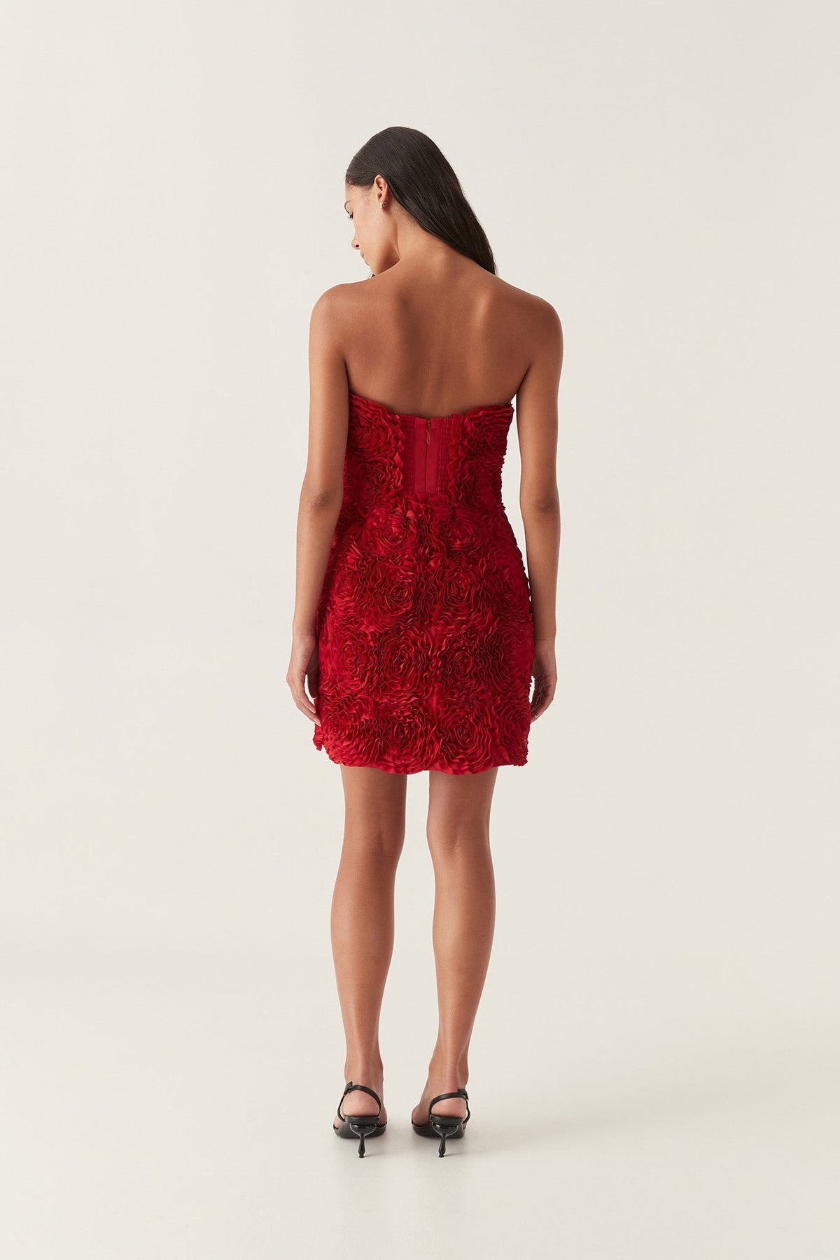 Gazer Rosette Mini Dress - Scarlet Red