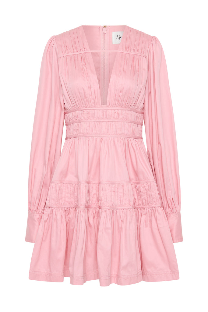 Fallingwater Ruched Mini Dress - Chalk Pink