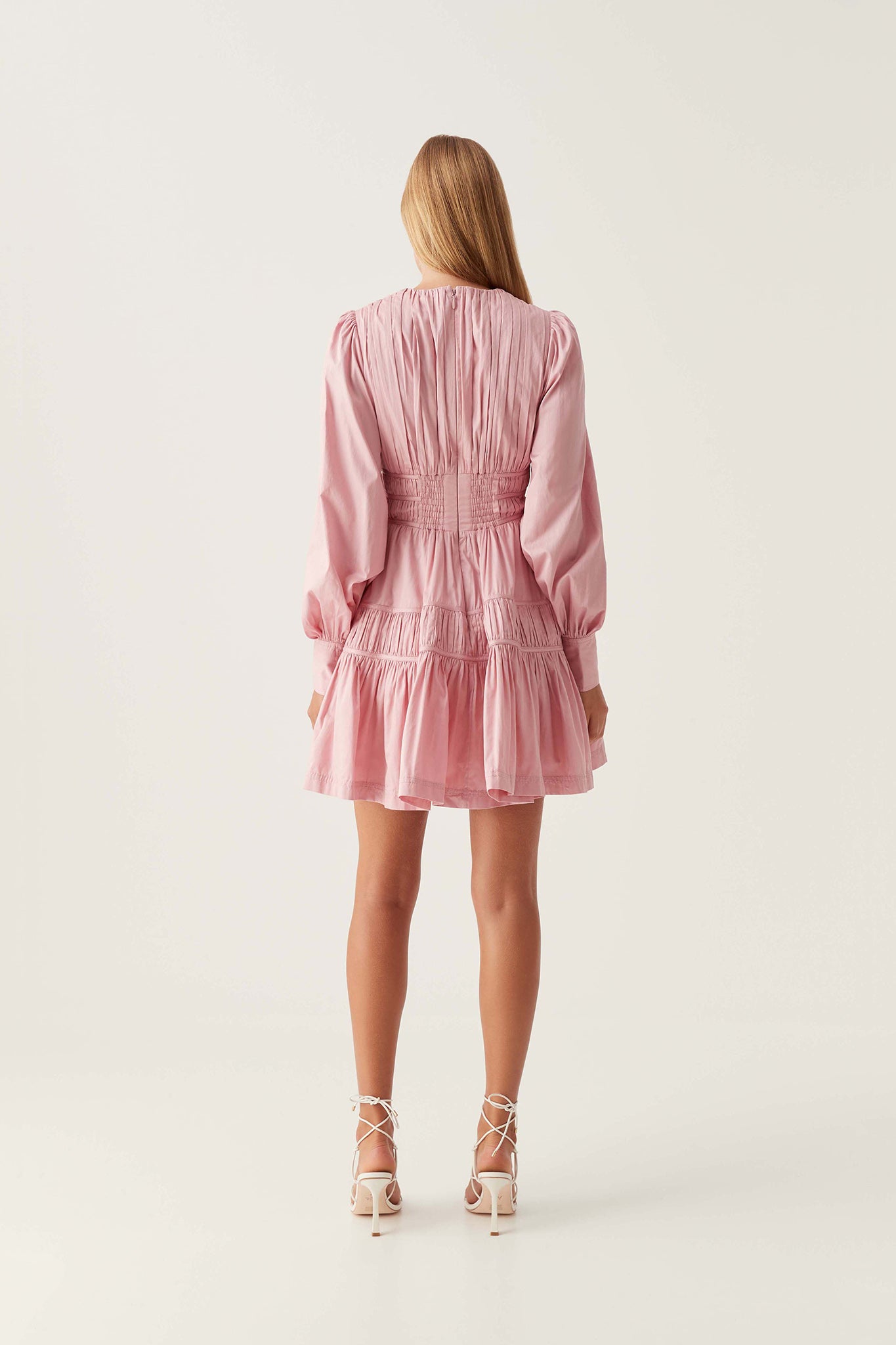 Fallingwater Ruched Mini Dress - Chalk Pink