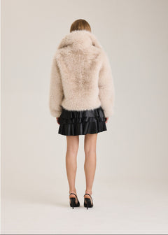 Alaska Faux Fur Jacket - Beige