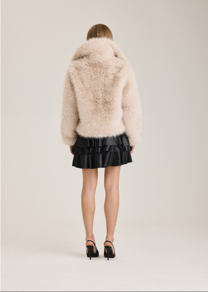 Alaska Faux Fur Jacket - Beige