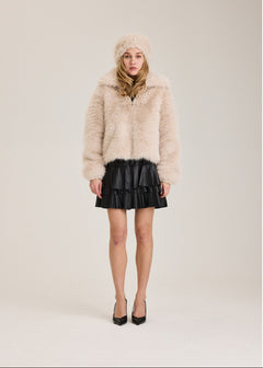 Alaska Faux Fur Jacket - Beige