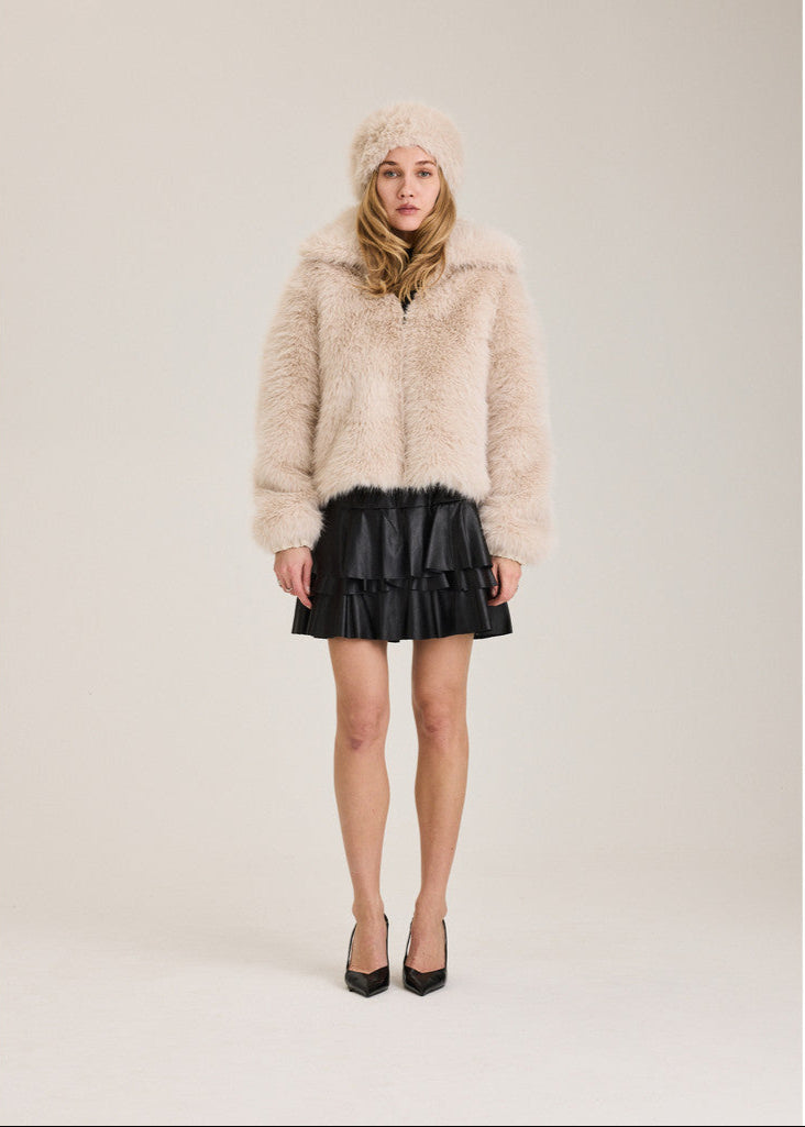 Alaska Faux Fur Jacket - Beige