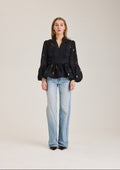 Aliah Garden Blouse - Black Garden Art