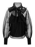 Lillian Organza Blouse - Black