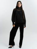 Lillian Organza Blouse - Black