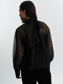 Lillian Organza Blouse - Black