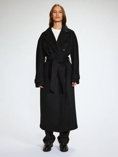 Double Breasted Coat - Black