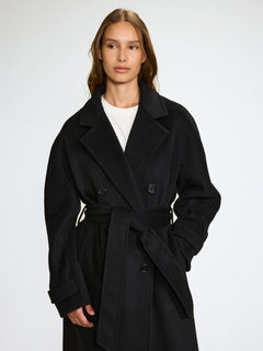 Double Breasted Coat - Black
