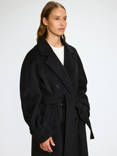Double Breasted Coat - Black