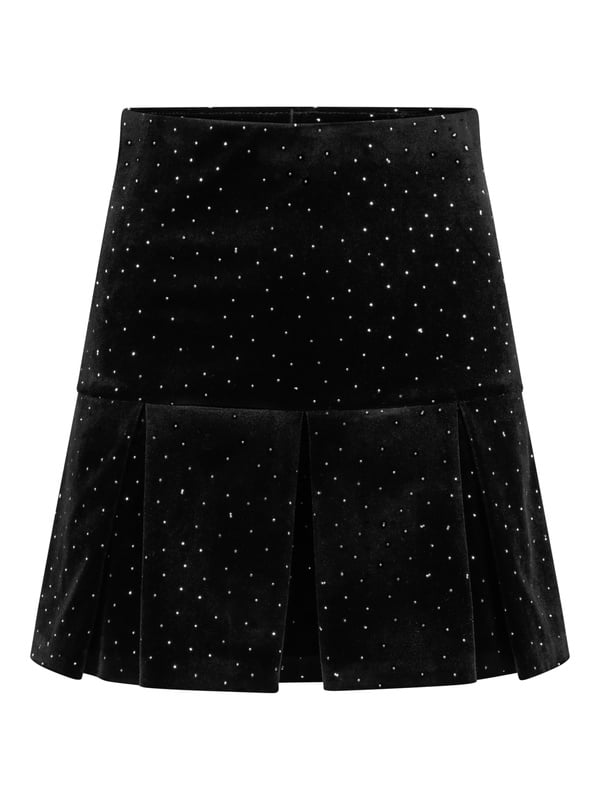 Sirina Stud Velour Skirt - Black