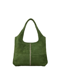 Suede Clea Crochet Bag - Banana Palm Green