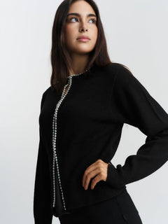 Mika Merino Cardigan - Black