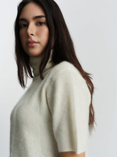 Sunniva Brushed Tee - White