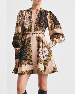 Jacquard Mini Dress - Vintage Paisley