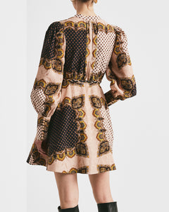 Jacquard Mini Dress - Vintage Paisley
