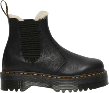 2976 Quad Fur Lined Platform Boots - Black Pisa