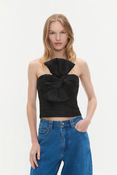 Stella Bow Top - Black