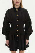 Alexa Ls Mini Dress - Black