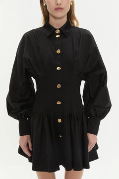 Alexa Ls Mini Dress - Black