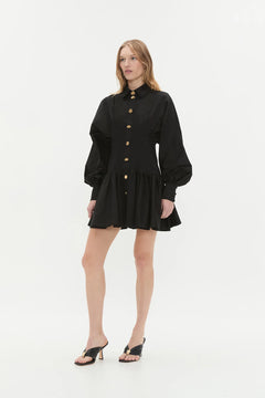 Alexa Ls Mini Dress - Black