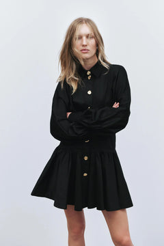 Alexa Ls Mini Dress - Black