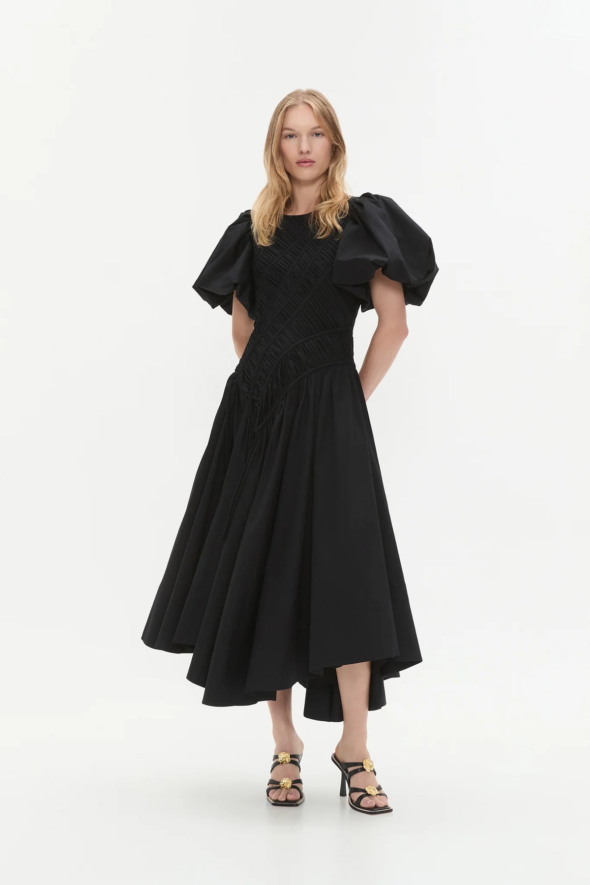 Wisteria Midi Dress - Black