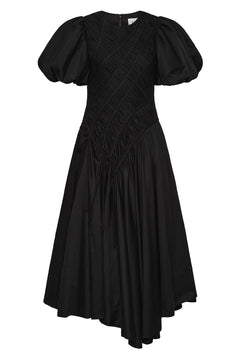 Wisteria Midi Dress - Black